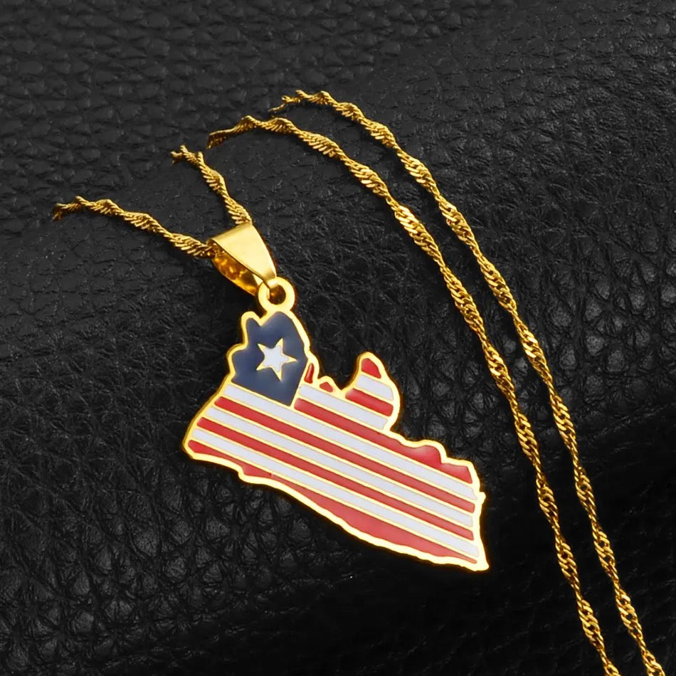 Map of Liberia Necklace