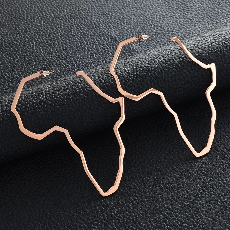 Map of Africa Hoops (LARGE) – Crown Me Chic